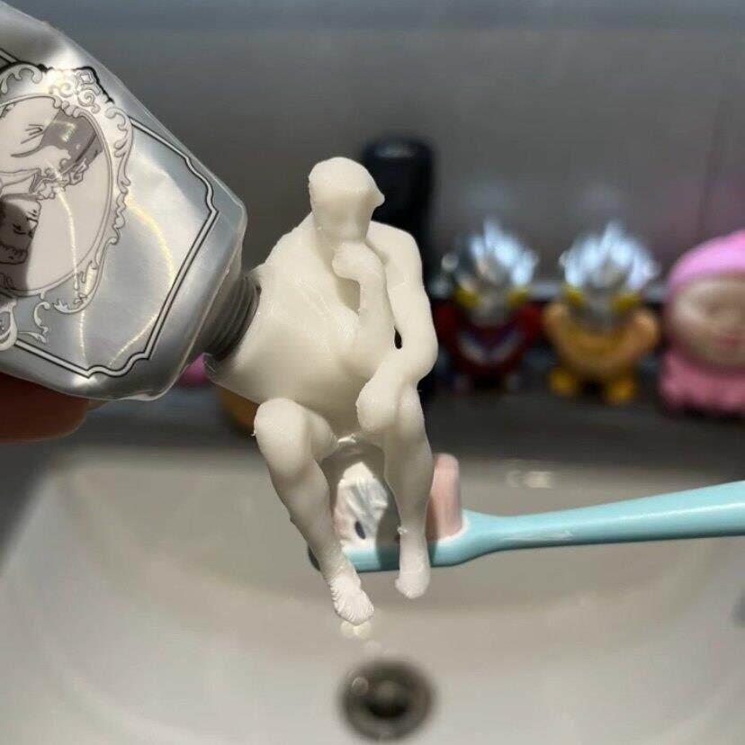 桌面摆件高级感思考者可拆卸礼物玩具恶搞摆件搞怪客厅装饰品牙膏