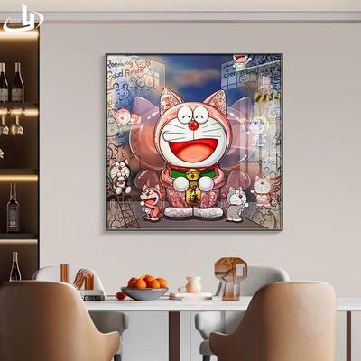 哆啦A梦机器猫餐厅客厅挂画太农泰隐形富豪卧室装饰画太阳花壁画