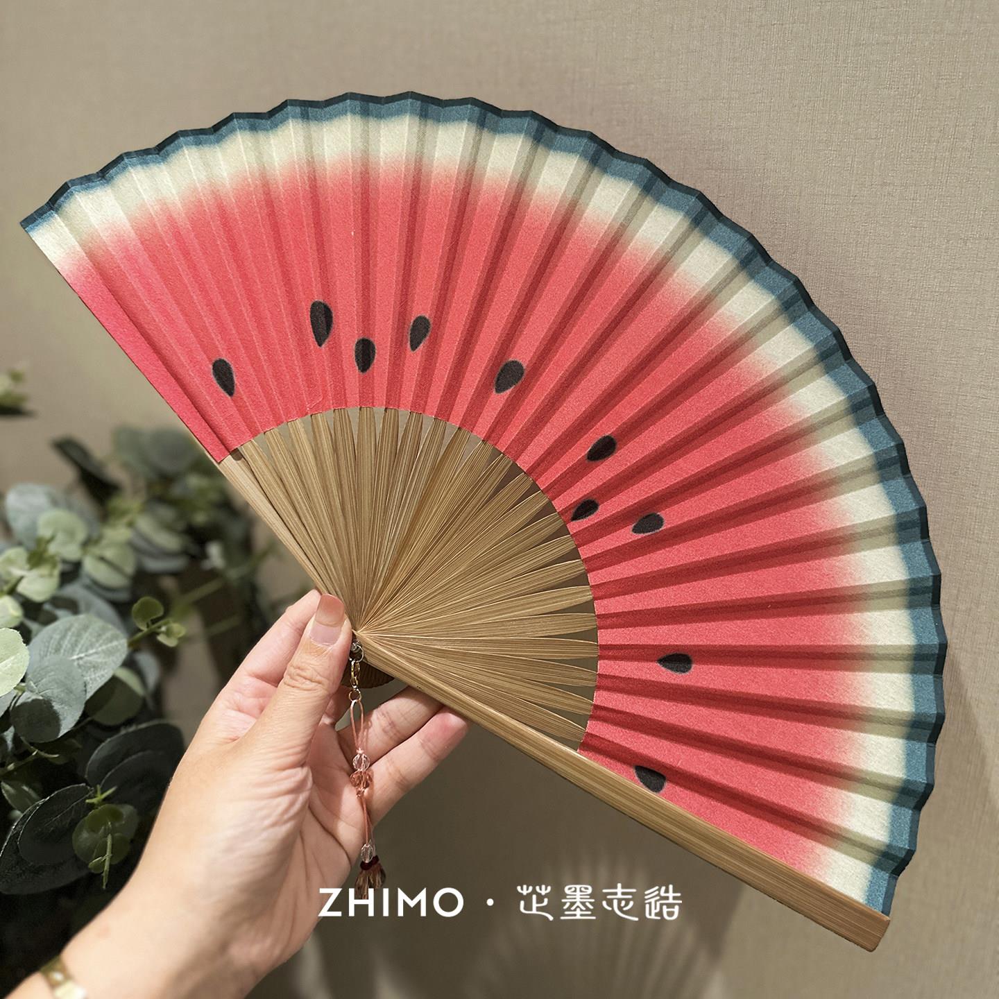 扇子折扇学生高颜值折扇儿童手持扇扇子夏天团扇清凉扇设计感携带