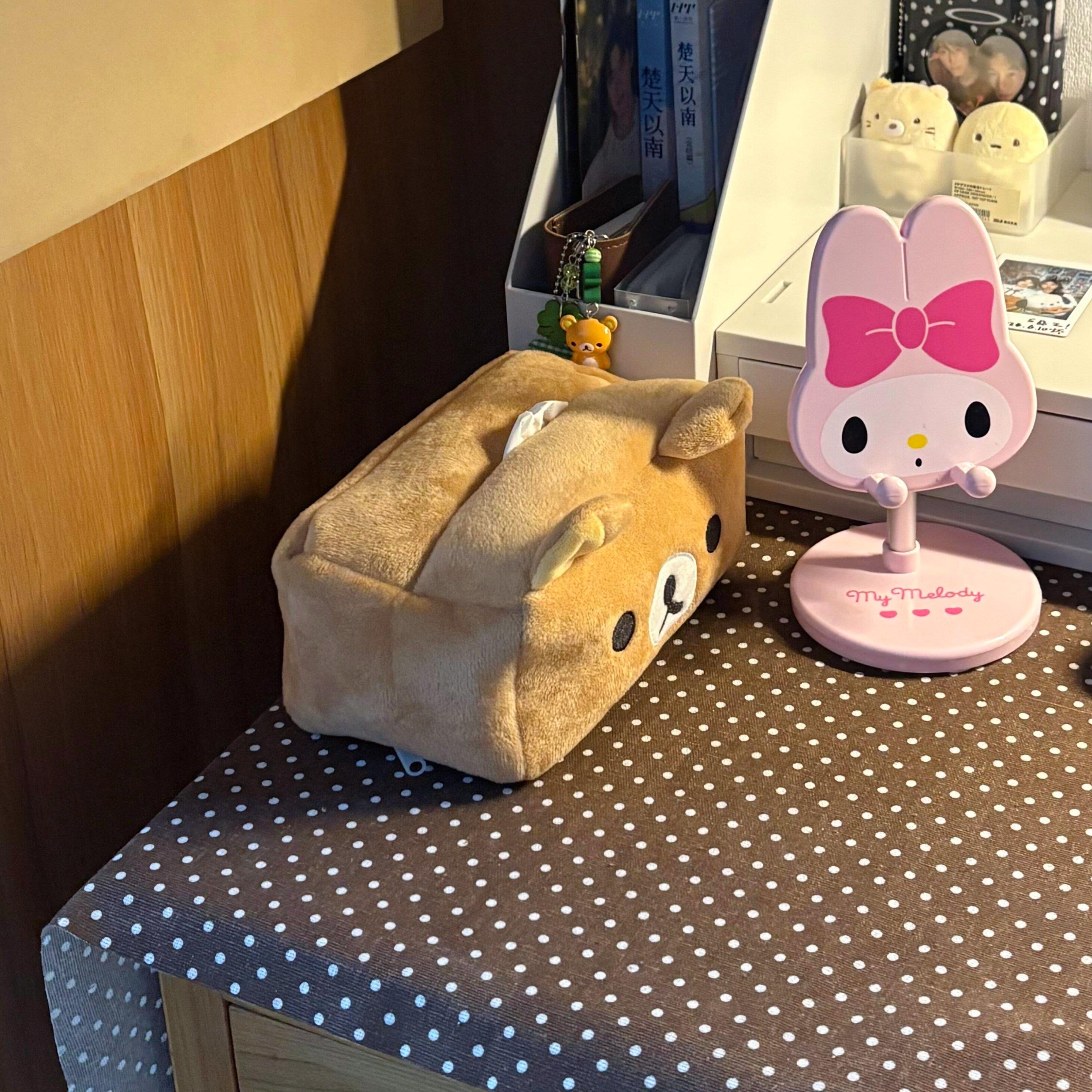 轻松熊纸巾盒毛绒可爱卡套纸巾套家用客厅卫生间纸巾盒餐巾纸抽盒