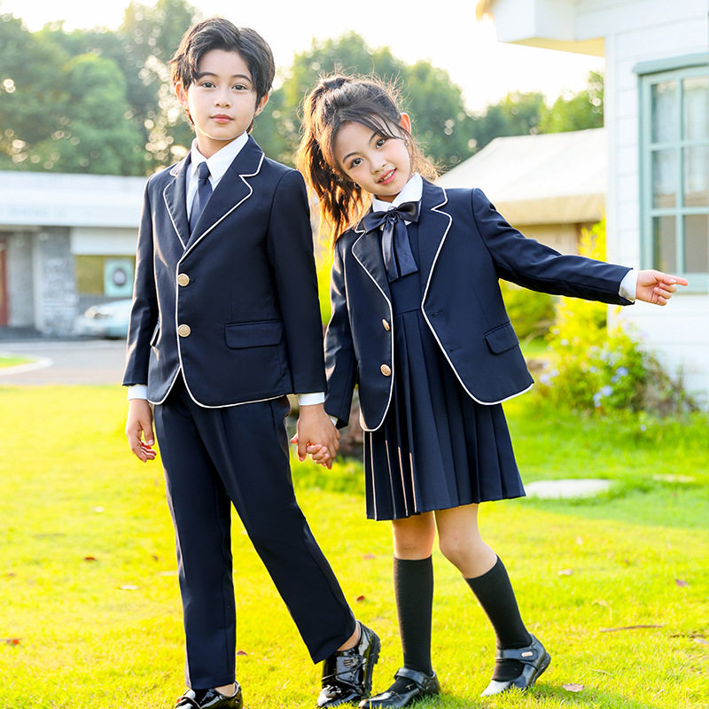 幼儿园园服秋冬款英伦风男女童西服套装儿童中小学生西装校服班服