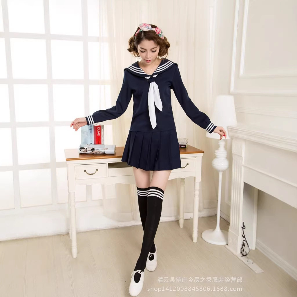 龙与虎COS动漫逢坂大河三本白线水手服长袖学生日本校服JK制服女