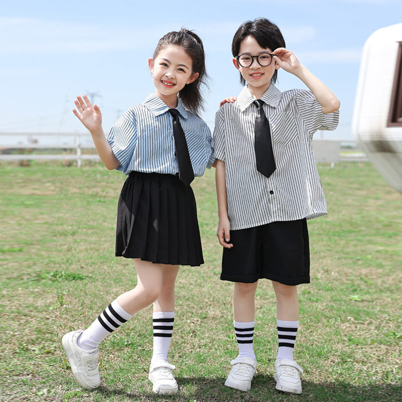 幼儿园园服夏装学院风纯棉毕业儿童运动会班服小学生校服夏季套装