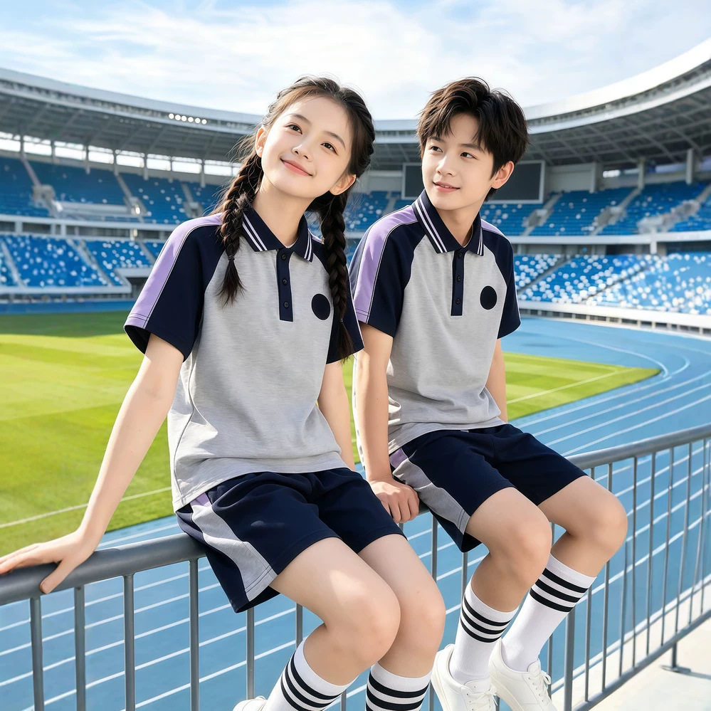 校服小学生初中生班服批发男女夏短袖短裤上衣运动夏款套装