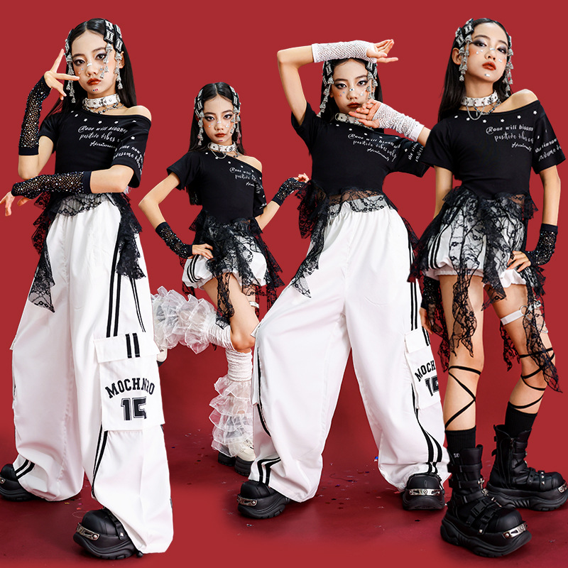 女童jazz爵士舞演出服少儿走秀上衣套装儿童街舞服装女孩表演