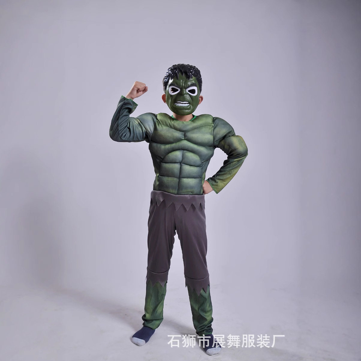 万圣节服装儿童美国队长蝙蝠蜘蛛侠擎天柱肌肉雷神绿巨人演出衣服