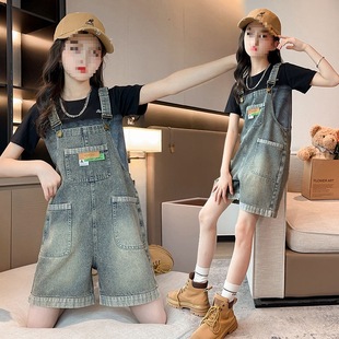 女童夏装背带裤套装大童时髦洋气夏款网红炸街夏季短袖儿童