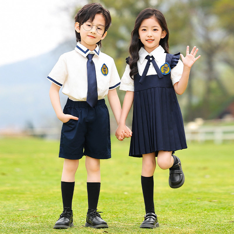小学生夏季班服英伦衬衫幼儿园园服儿童校服毕业照合唱演出服