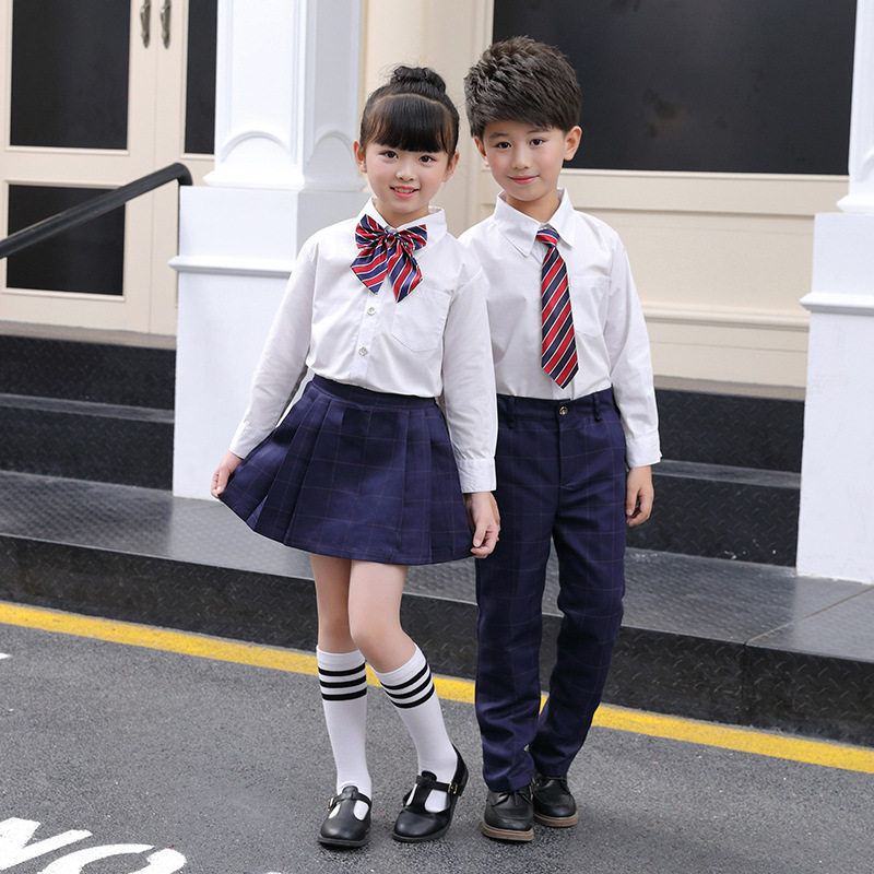 新款儿童幼儿园校服秋款衬衣中小学生校服班服英伦学院风JK校服