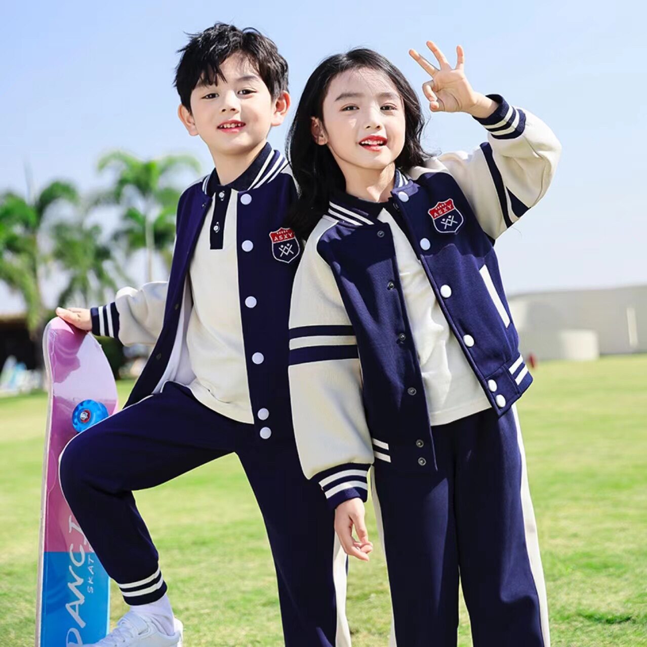 幼儿园园服春秋装新款小学生校服儿童班服师生同款运动套装棒球服