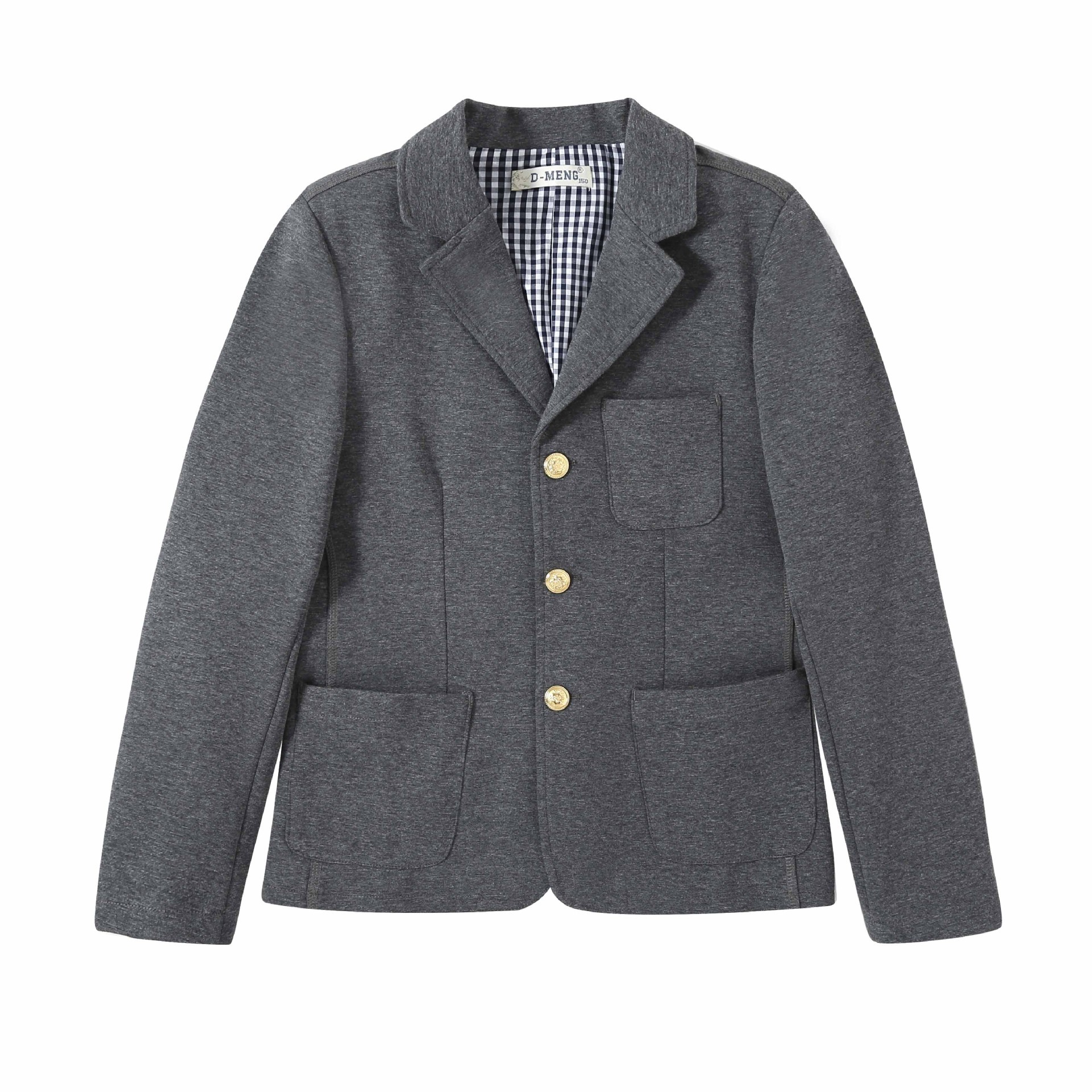 儿童麻灰色西装修身外套礼服学生校服小西装休闲上衣毕业礼服春秋