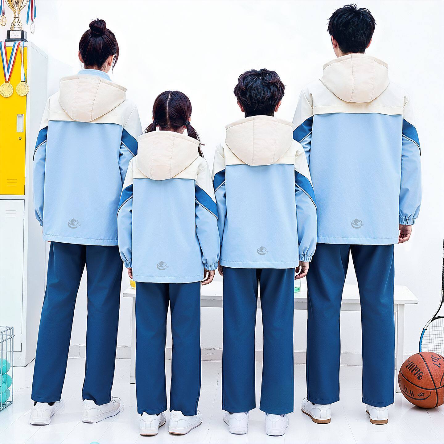 江西宜春统一校服中小学生运动服教育局指定校服套装高中生冲锋衣
