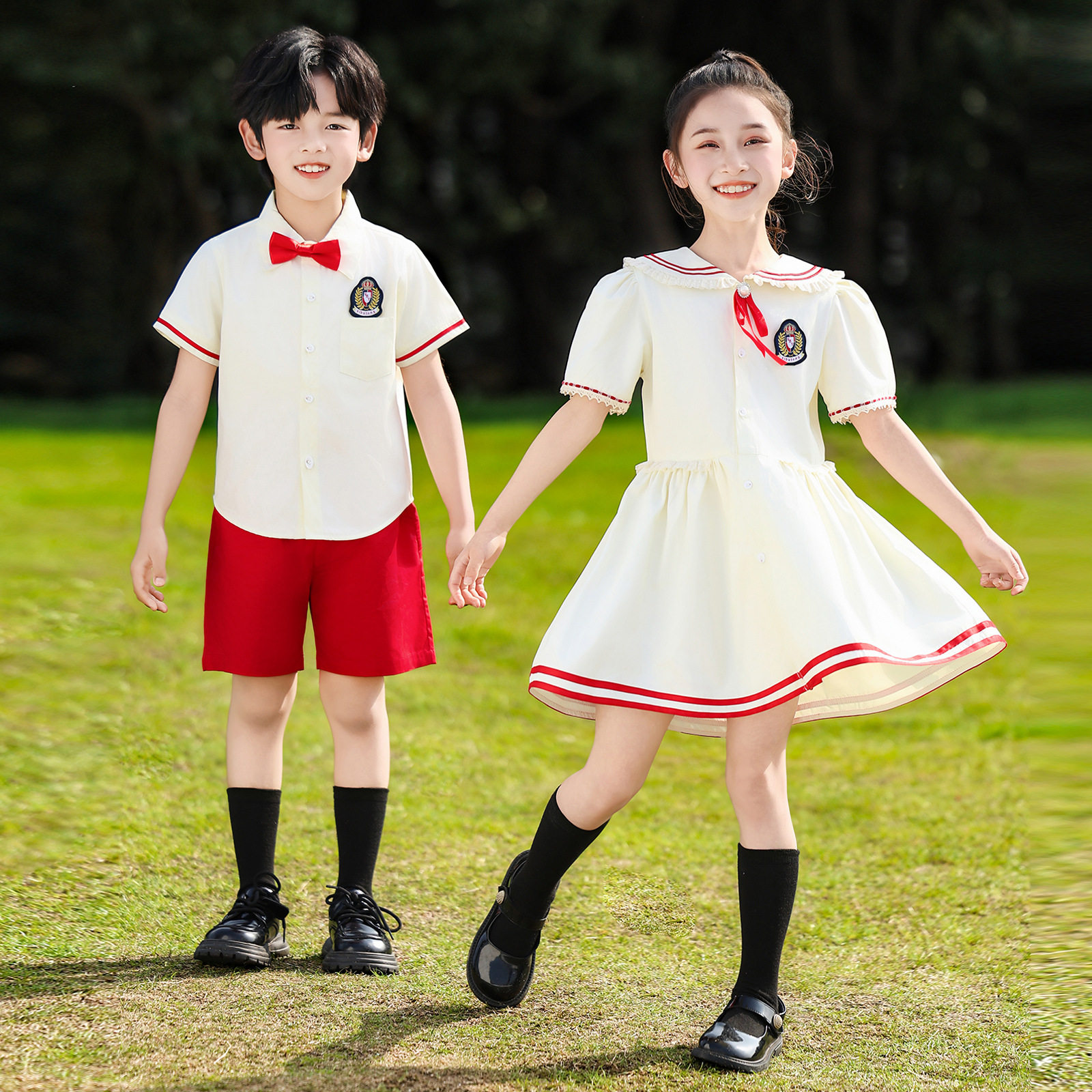 新款幼儿园园服夏装校服英伦学院风毕业照服装夏季班服小学生套装