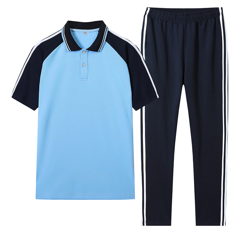 校服夏季中小学生运动短袖T恤套装初高中大学班服学院团体服团购