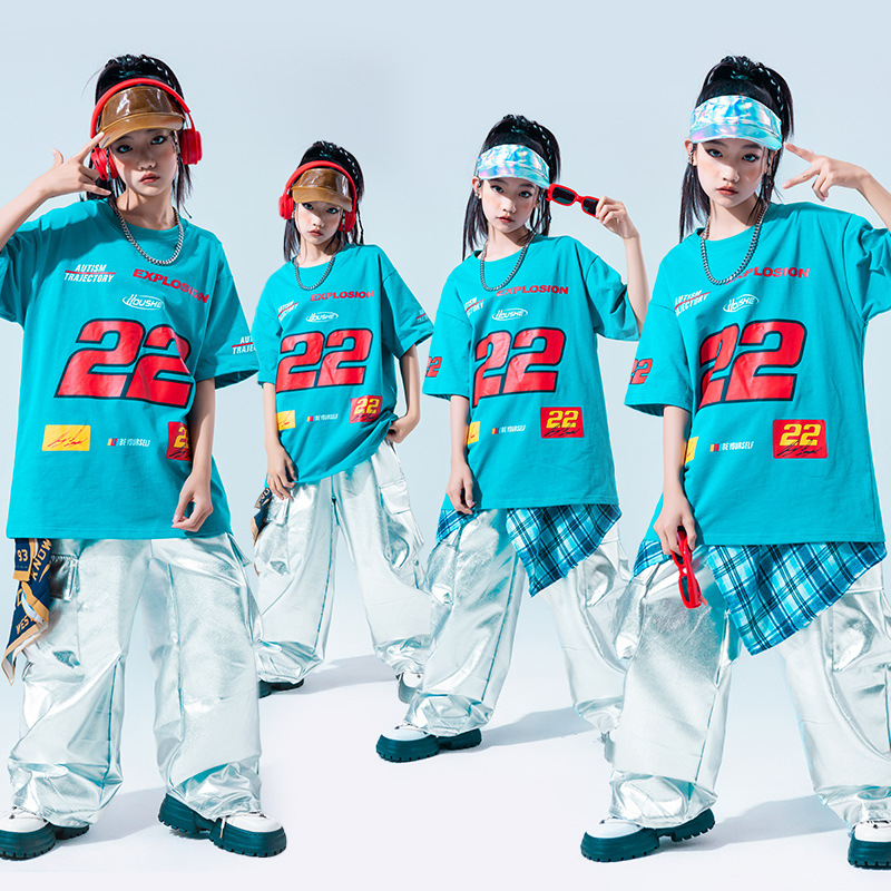 街舞儿童潮服hiphop童装少儿服装男童架子鼓演出服嘻哈宽松套装