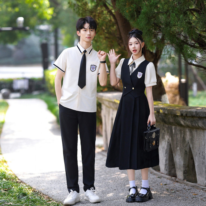 毕业班服夏季学院风礼服套装初中学生女连衣裙朗诵合唱团演出校服