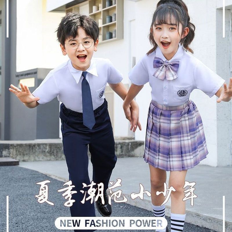jk制服套装短袖学院风幼儿园班服小学生校服中童裙子姐妹装闺蜜装