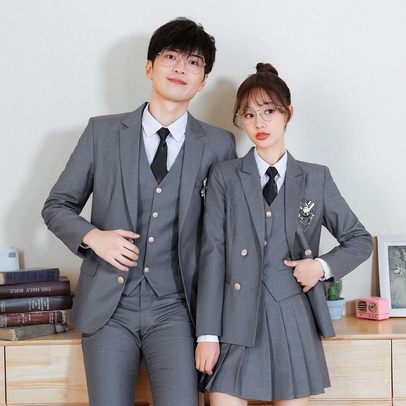 学院风西装外套女春秋男女同款JK制服校服英伦风时尚休闲西服上衣