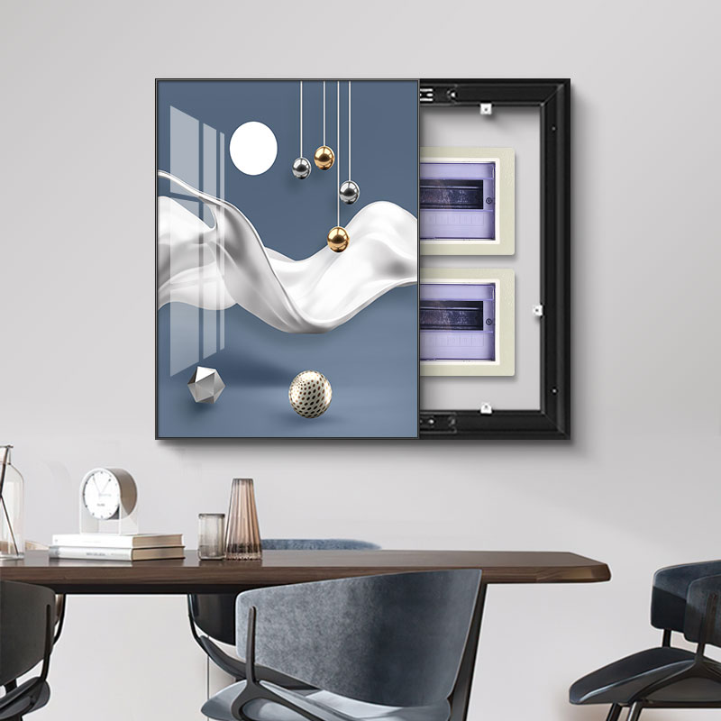 轻奢竖版电表箱装饰画现代简约配电箱弱电箱电闸箱装饰遮挡挂画