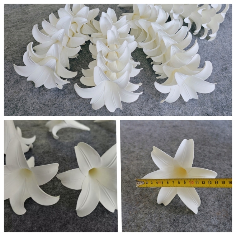仿真铁炮百合花头EVA曼陀罗花朵婚庆吊顶白色装饰小红书热门婚礼