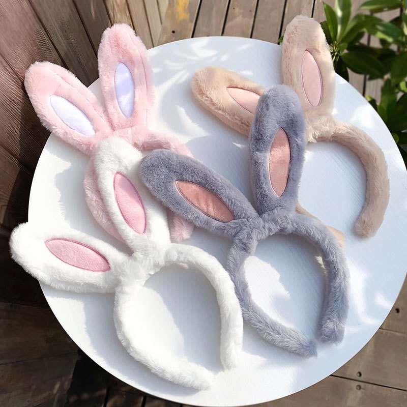 Plush Rabbit Ears Hair Band Women