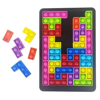 Tetris Puzzle Pop It Bubble Fidget toy blocks俄罗斯拼图积木