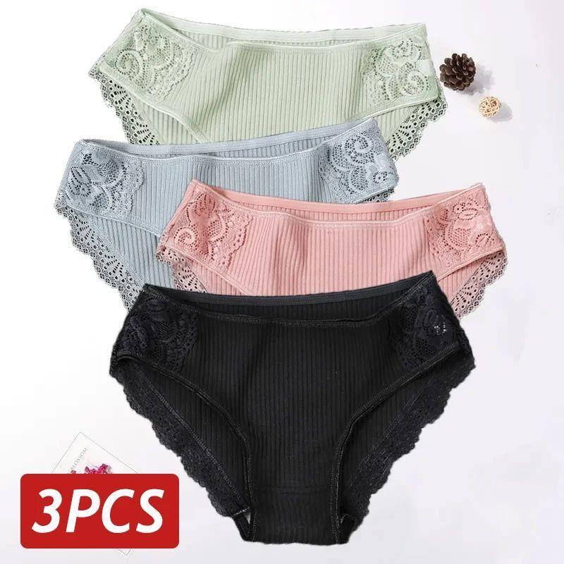 Floral Lace Cotton Women Panties Underwear Women Briefs Comf