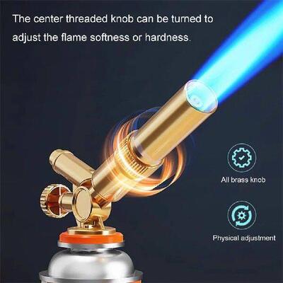 Butane Torch Brass with Adjustable Flame Kitchen Cooking