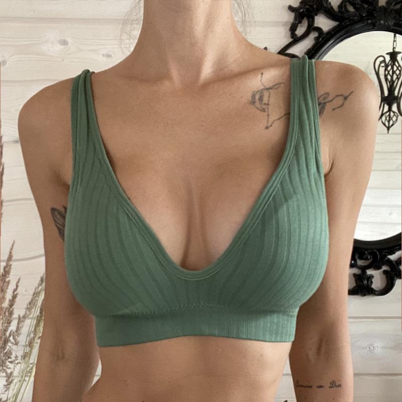 Women Seamless Sports Crop Top Sexy Bra Female Tube Tops Dee