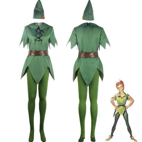 Peter Pan Outfit Cos Costume Green Halloween Uniform Adult