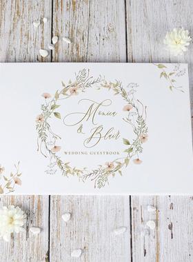 Wedding Guestbook Flowers White 38 Sheets Personalized Guest