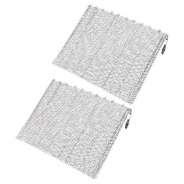 2 Pcs Indoor Fireplace Mesh Screens Black Out Curtain Iron