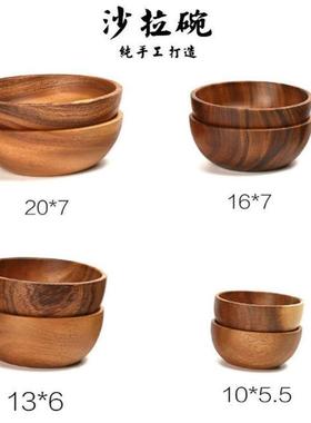 Wooden large salad bowl instant noodle bowl soup rice bowl