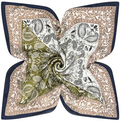 Silk scarf 60cm*60cm, imitation silk color-mixed cashew nuts