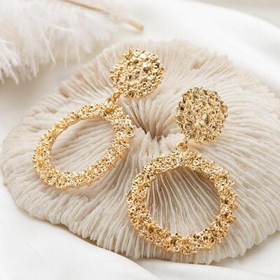 exaggerated gold large earrings studs欧美个性大耳环圆圈耳饰