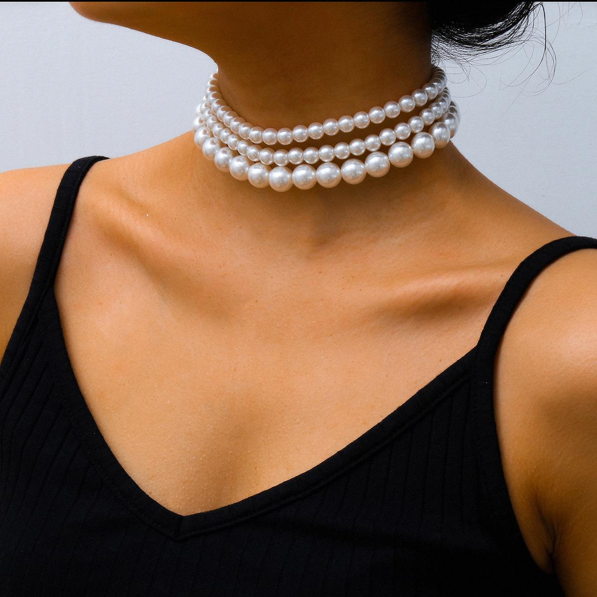 Jewelry multi-layer necklaces pearl necklaces多层珍珠项链