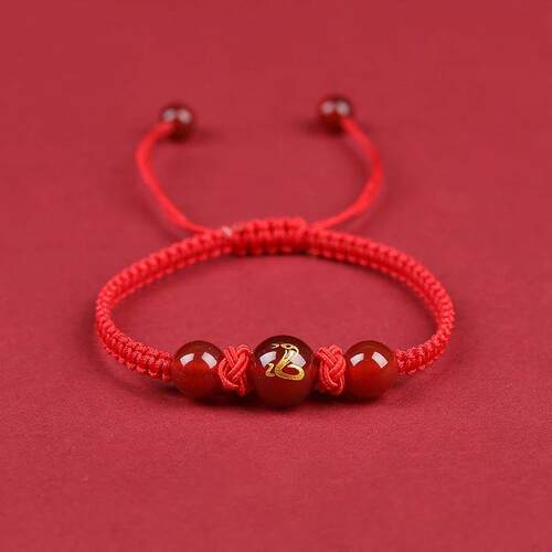 2025 Snake Year Lucky Red Rope Bracelet Zodiac Snake Braided