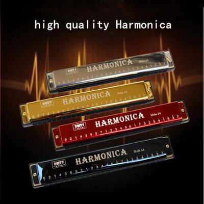 1PCS Professional 24 Hole Harmonica Mouth Metal Organ for Ch