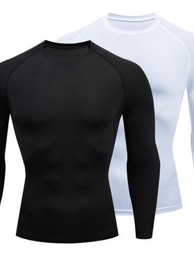 Men Compression Running T-shirt Fitness Tight Long Sleeve Sp