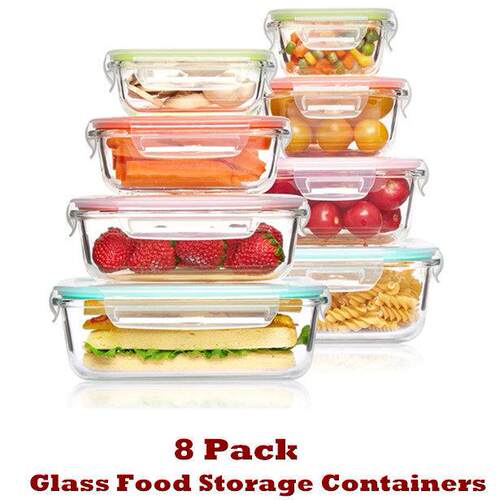 Glass Food Storage Containers Meal Prep Lunch Airtight