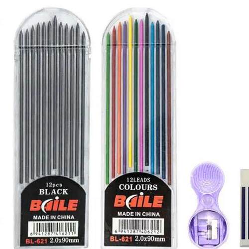 2.0mm Mechanical Pencil Set 2B Automatic Pencils with Color/