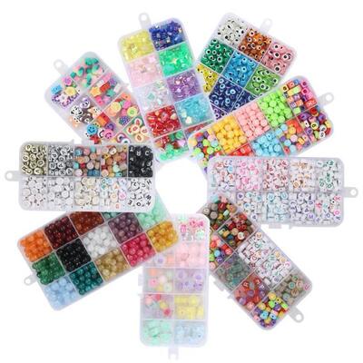 9 Style Acrylic Beads Jewelry Making Kits Letter Alphabet Po