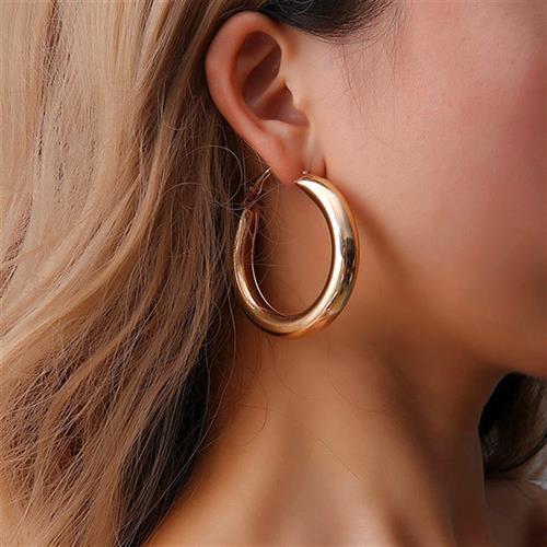 Personality 50 MM Big Gold Hoops Earrings Minimalist Thick T