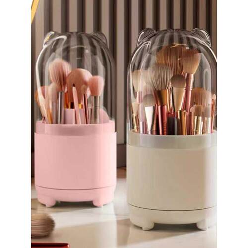 Transparent rotating makeup brush storage box旋转化妆刷收纳