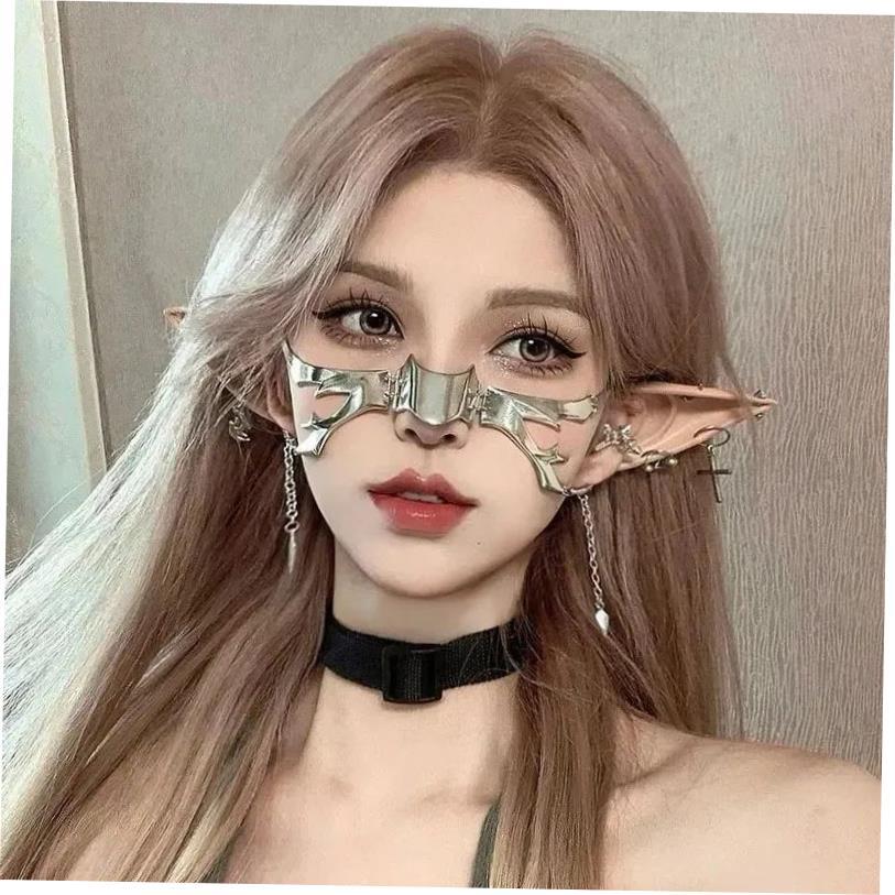 Punk Alien Decent Nose Mechanical Mask Cosplay Chin Gothic