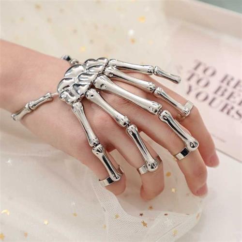 Halloween Skull Bracelet Punk Bracelet On Hand ?Skull Skele
