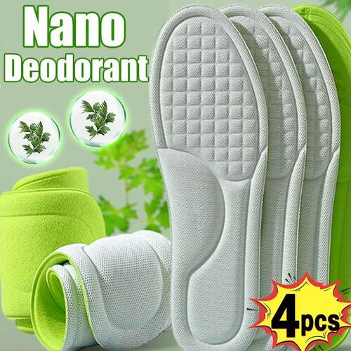 4pcs Memory Foam Orthopedic Insoles Shoe Pads Men Women Nano