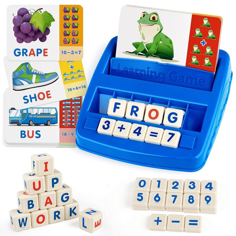 spelling blocks Matching Letter Game Math Number Word Puzzle