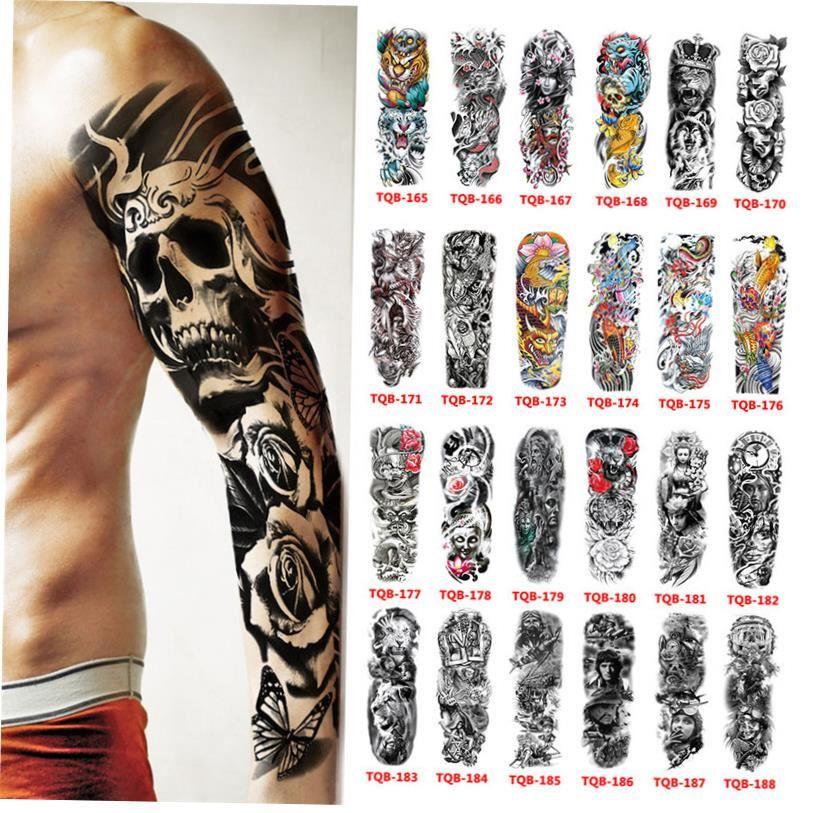 Waterproof Temporary Tattoo Sticker Totem Geometric Full Arm