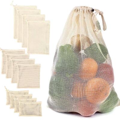 Cotton Mesh Vegetable Bags Produce Bag Reusable Cotton Mesh